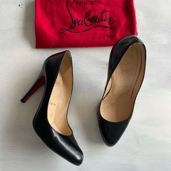 Christian Louboutin Patent Leather Fifille Black Pumps Heels